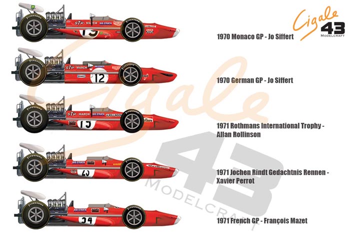 Cigale 43 Decal CDS025 1/43 March 701 Works/Jo Siffert Automobiles 1970-71 for Siffert - Rollinson - Perrot - Mazet 【メール便可】