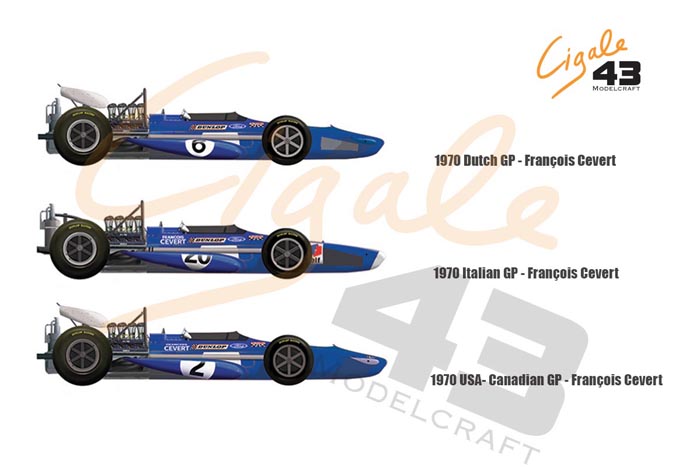 Cigale 43 Decal CDS026 1/43 March 701 Elf Team Tyrrell 1970 for F.Cevert 【メール便可】