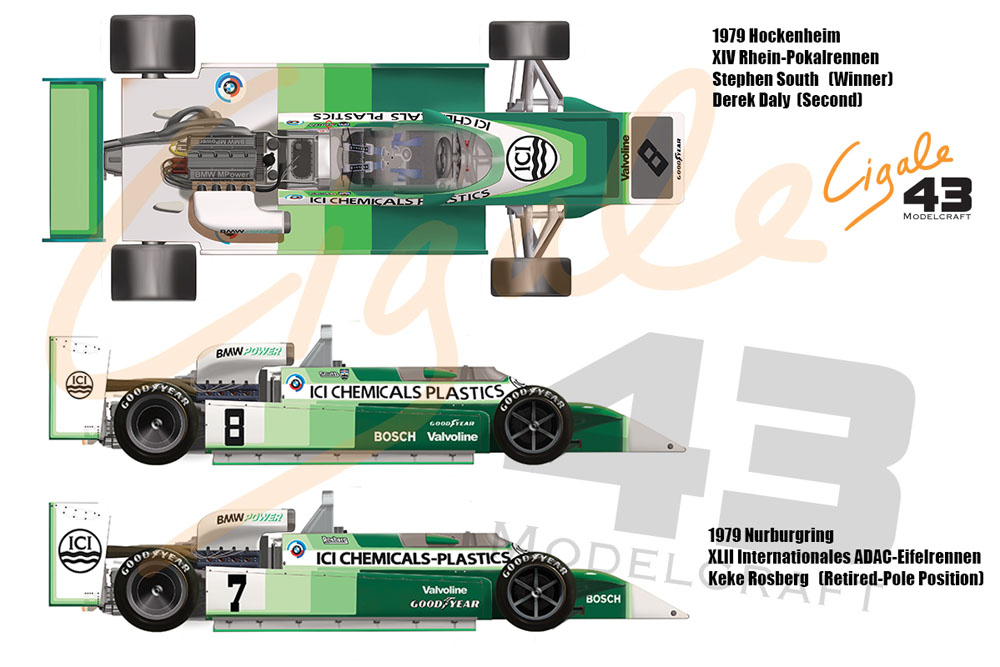 Cigale 43 Decal CDS030 1/43 March 792 ICI / Project4 1979 for Rosberg - Daly - South 【メール便可】