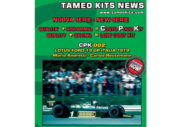 TAMEO kit CPK002 Lotus 79 Italia GP 1979 Andretti/Reutemann