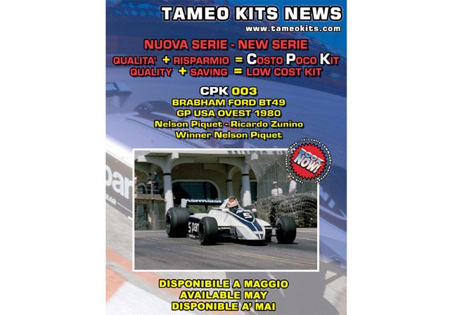 TAMEO kit CPK003 Brabham BT49 USA-West GP 1980 Piquet Winner