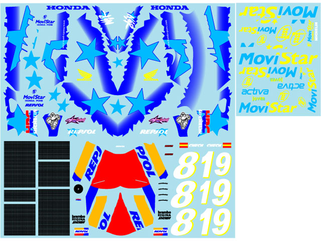 Museum collection D1024 1/12 Movistar Honda NSR500 Decal (Tamiya) 【メール便可】