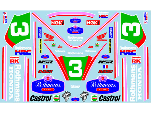 Museum collection D1025 1/12 NSR250 Rothmans Honda 1991 Champion Decal (Tamiya) 【メール便可】