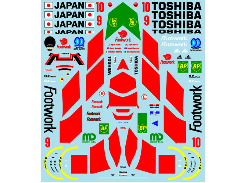 Museum collection D1142 1/20 Footwork FA13 & FA14 Decal (Fujimi) 【メール便可】