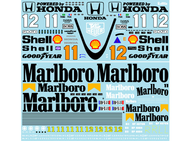 Museum collection D1163 1/12 McLaren MP4/4 Logo All Decal (Meng Model) 【メール便可】