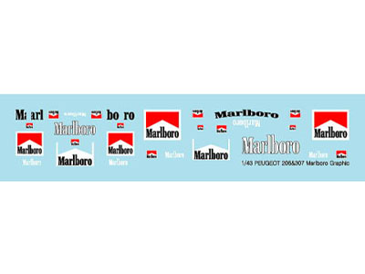 Museum collection D204 1/43 Peugeot 206&307 Marlboro Decal【メール便可】