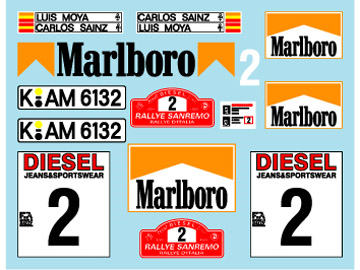 Museum collection D722 1/24 Toyota Cellica 89 Marlboro & Sanremo Decal(Aoshima)【メール便可】