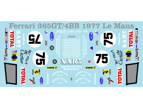 Museum collection D747 1/64 Ferrari 365GT4/BB 1977 Le Mans Decal(Kyosho)【メール便可】