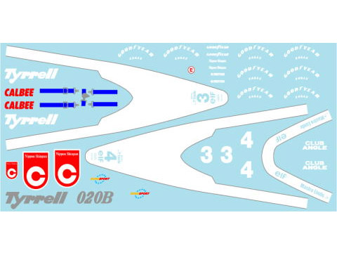 Museum collection D753 1/64 Tyrrell 020B 1992 Decal(Kyosho)【メール便可】
