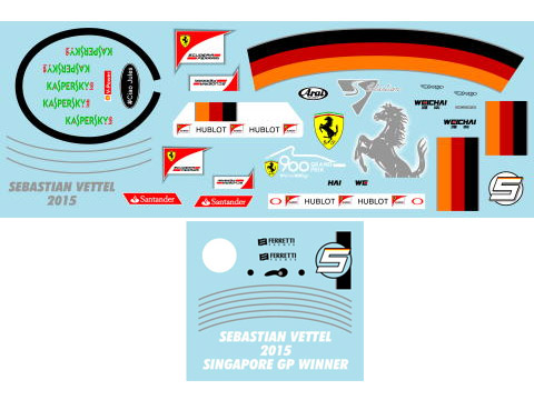 Museum collection D787 1/8 Helmet '15 S.Vettel (PMA) 【メール便可】