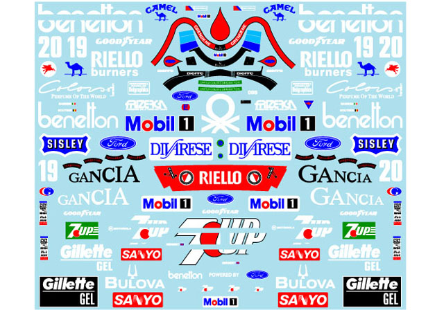 ** 予約商品 ** Museum collection D901 1/20 Benetton B188&B188 '89 Decal (Tamiya)【メール便可】