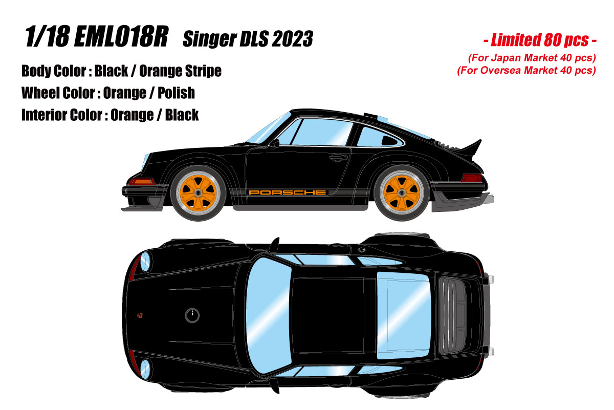 ** 予約商品 ** EIDOLON EML018R 1/18 Singer DLS 2023 Black / Orange Stripe Limited 80pcs