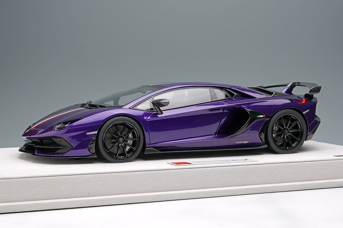 EIDOLON EML026G 1/18 Lamborghini Aventador SVJ 2018 (Nireo wheel) Viola Pasifae /Italian stripe Limited 80pcs