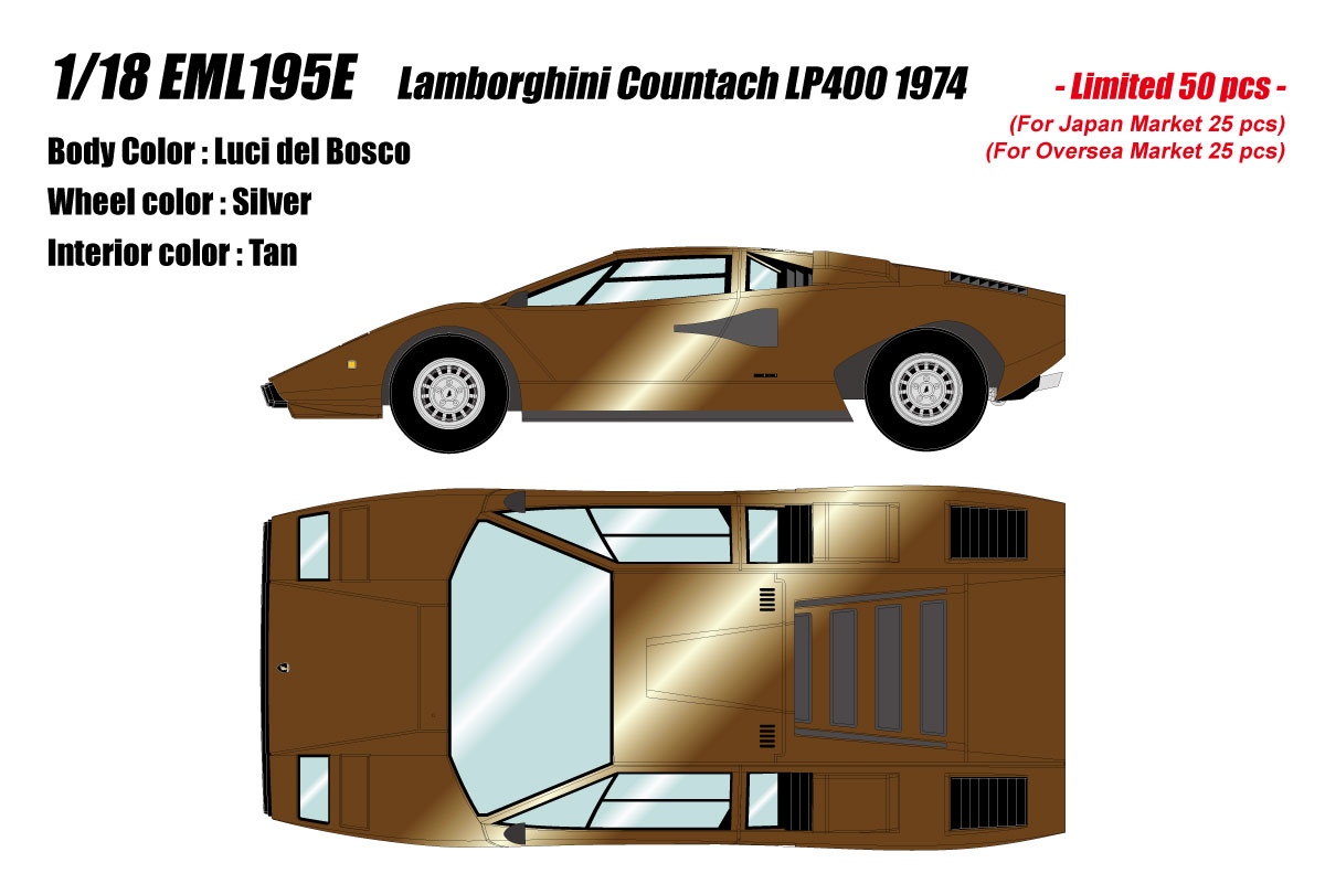 ** 予約商品 ** EIDOLON EML195E 1/18 Lamborghini Countach LP400 1974 Luci del Bosco Limited 50pcs