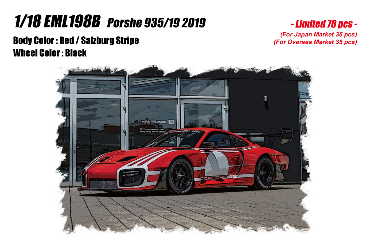 ** 予約商品 ** EIDOLON EML198B 1/18 Porsche 935/19 2019 Red / Salzburg Stripe Limited 70pcs