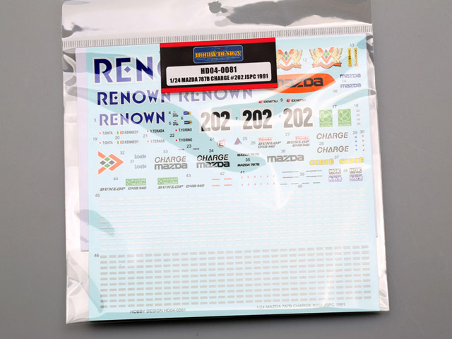 Hobby Design HD04_0081 1/24 マツダ 787B CHARGE #202 JSPC 1991 デカール【メール便可】