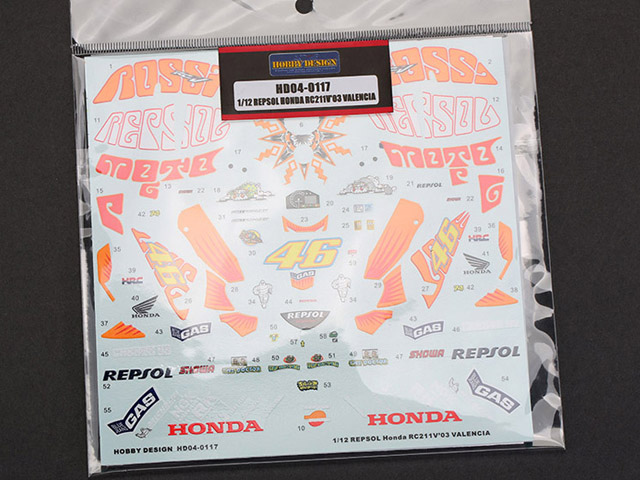 Hobby Design HD04_0117 1/12 ホンダ RC211V 2003 Valencia デカール 【メール便可】