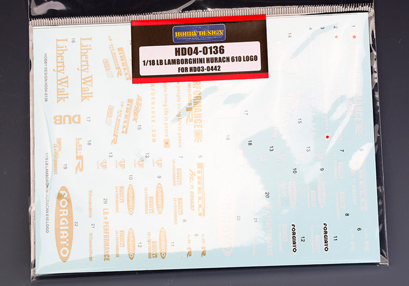 Hobby Design HD04_0136 1/18 LB ウラカン LP610 Logo デカール for HD03-0442 【メール便可】