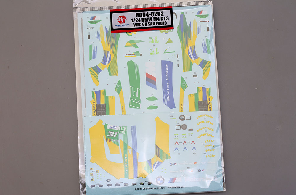 Hobby Design HD04_0202 1/24 BMW M4 GT3 WEC 6H SAO PAULO decals【メール便可】