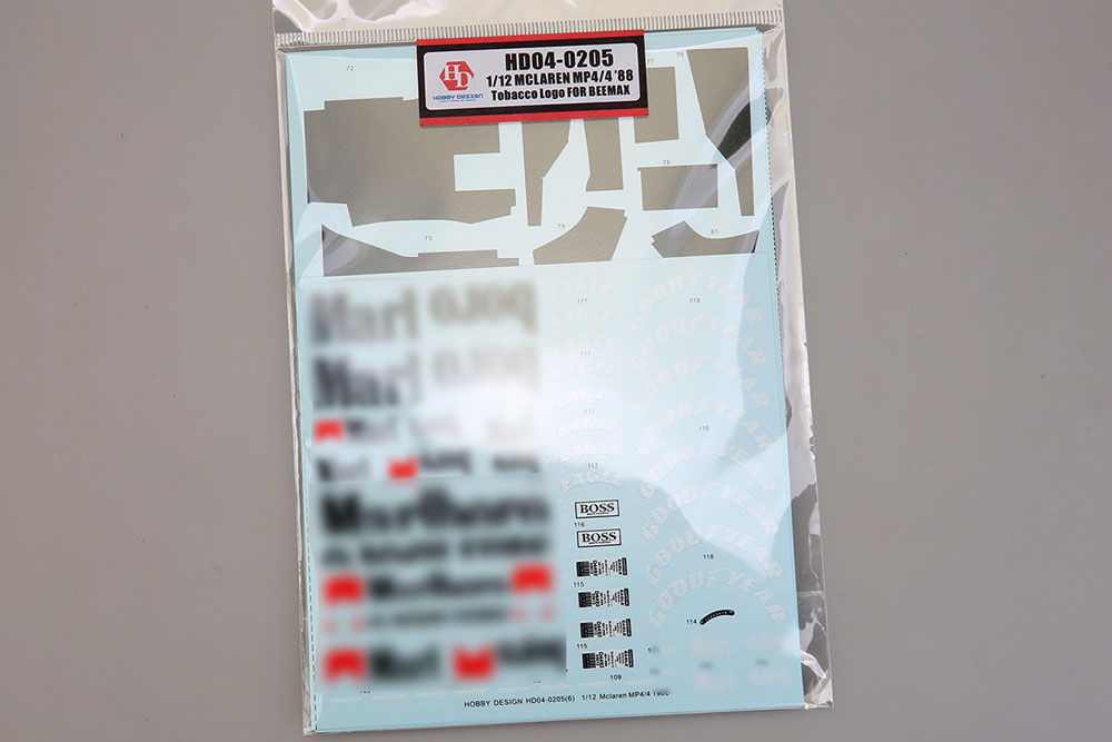 Hobby Design HD04_0205 1/12 Mclaren MP4/4 1988 Tobacco Logo Decal for BEEMAX【メール便可】