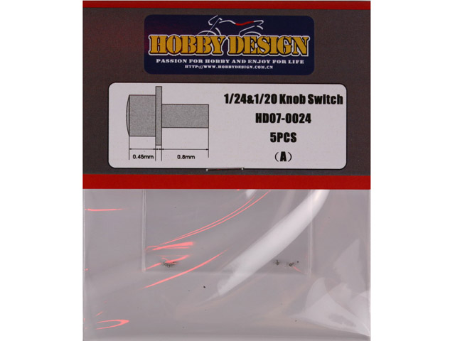 Hobby Design HD07_0024 1/24&1/20 Knob switch A 5pcs 【メール便可】