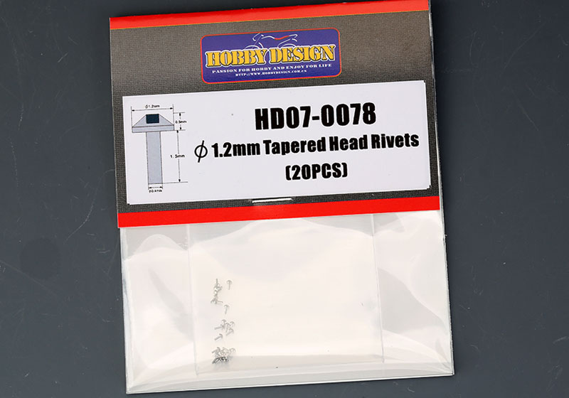 Hobby Design HD07_0078 1.2mm Tapered Head Rivets 【メール便可】