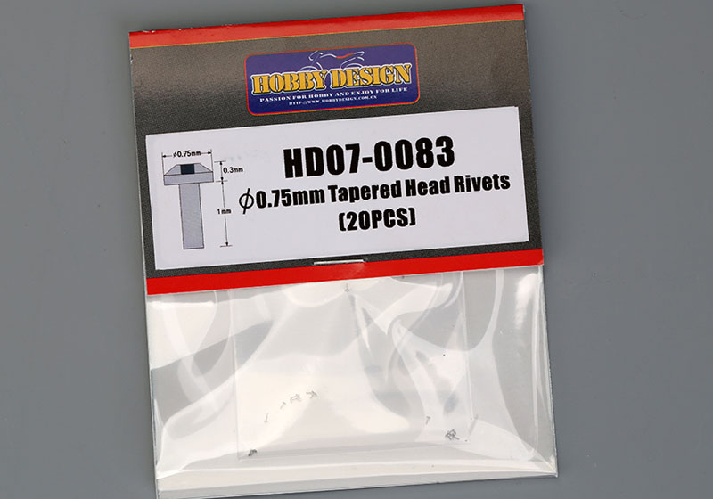 Hobby Design HD07_0083 0.75mm Tapered Head Rivets 【メール便可】
