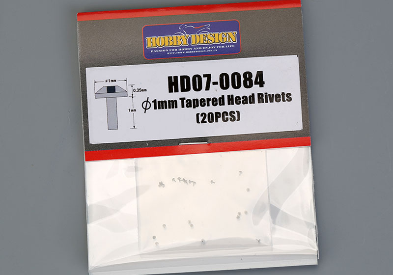 Hobby Design HD07_0084 1mm Tapered Head Rivets 【メール便可】