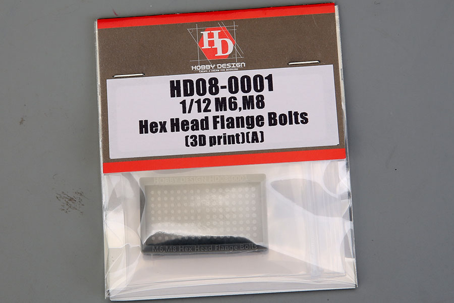 Hobby Design HD08_0001 1/12 M6,M8 Hex Head Flange Bolts (3D print) (A)