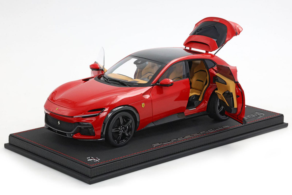 ** 予約商品 ** BBR HE180053BDIE1 1/18 Ferrari Purosangue Panoramic roof Rosso Corsa - Black Wheels (Diecast Full Open)  Limited 40pcs （ケース付）