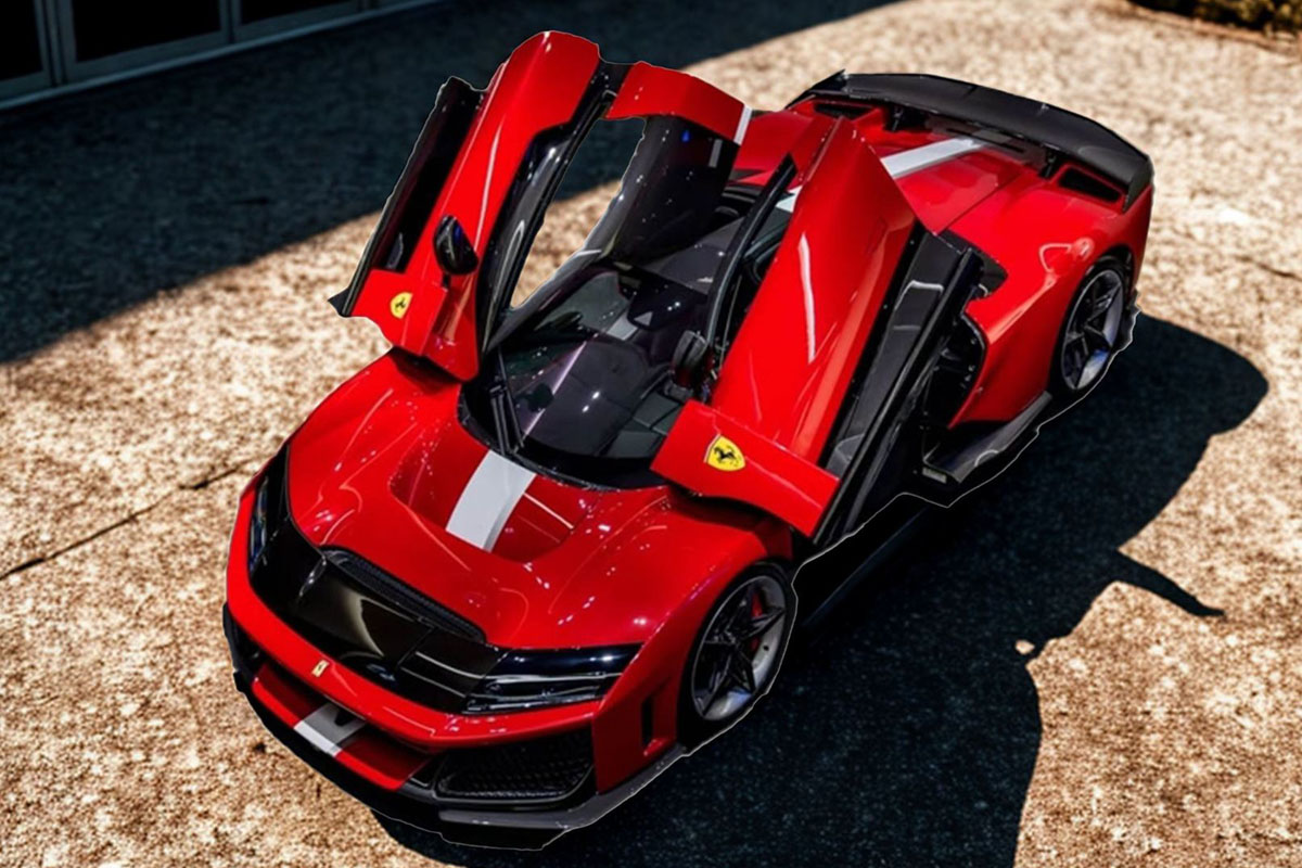 ** 予約商品 ** BBR HE180054A2DIE 1/18 Ferrari F80 Rosso Corsa - Silver/White stripe - Carbon Wing (Diecast Full Open)（ケース付）