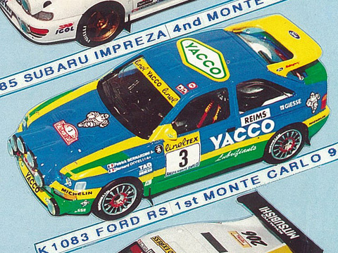 PROVENCE K1083 Ford RS Cosworth winner Monte Carlo 1996