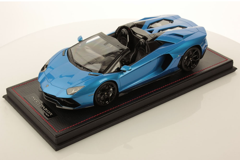 MR collection LAMBO051A 1/18 Lamborghini Aventador Ultimae Roadster Blu Tawaret