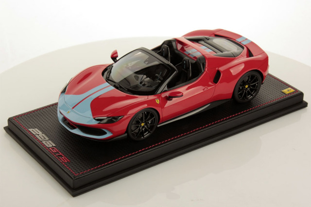 MR collection FE037F 1/18 Ferrari 296GTS Rosso Scuderia /Assetto Fiorano (Azzurro La Plata)