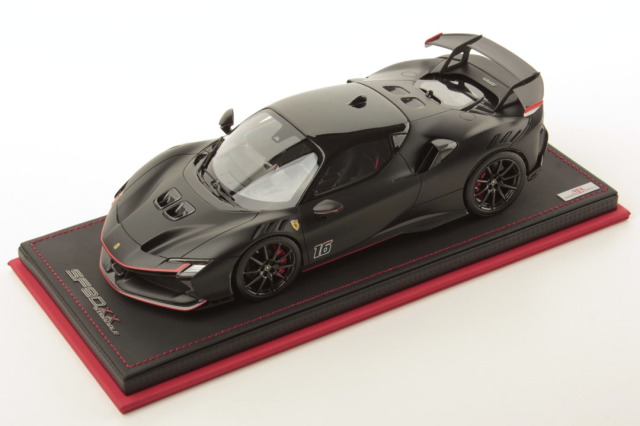 ** 予約商品 ** MR collection FE041SE3 1/18 Ferrari SF90 XX Stradale Matt Black / Shiny Black Roof Limited 99pcs