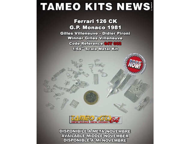 TAMEO kit 64T002 1/64 Ferrari 126CK Monaco GP 1981