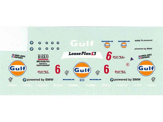 AUTOBARN 1/43 マクラーレン F1-GTR Gulf BPR Monza 1995　スペアデカール【メール便可】