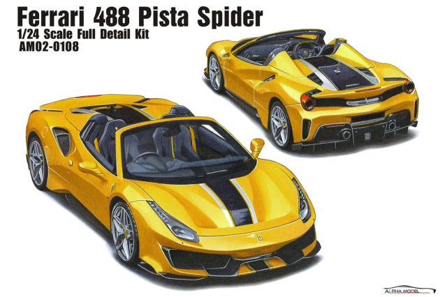 ** 予約商品 **  ALPHA Model 1/24キット AM02-0108 Ferrari 488 Pista Spider