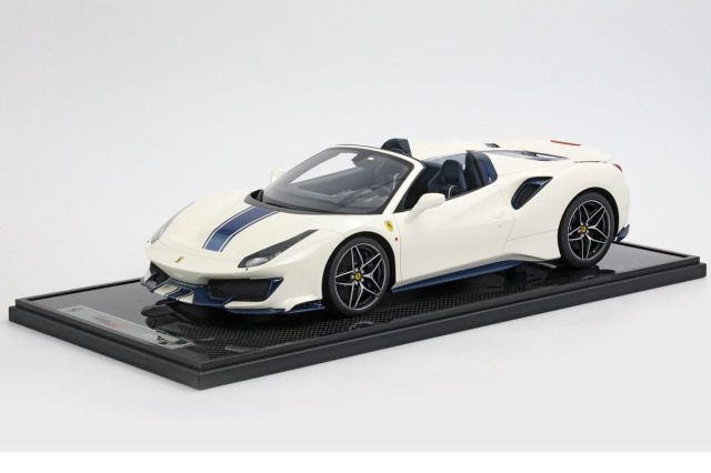 BBR1225A 1/12 Ferrari 488 Pista Spider Open roof Bianco Italia Limited 10pcs