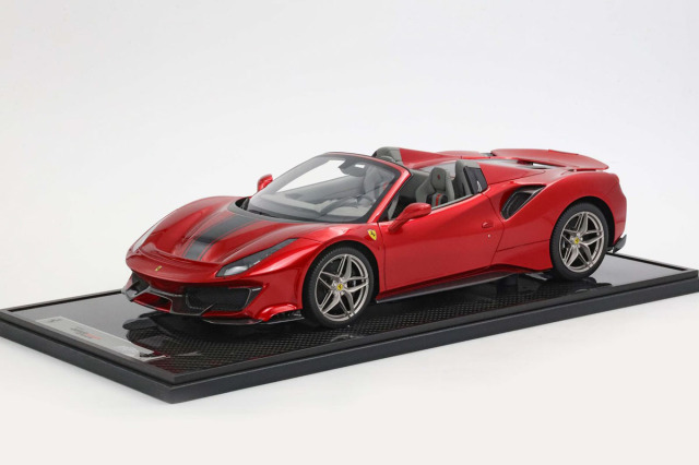 BBR1225C 1/12 Ferrari 488 Pista Spider Open roof Rosso Fuoco Limited 30pcs