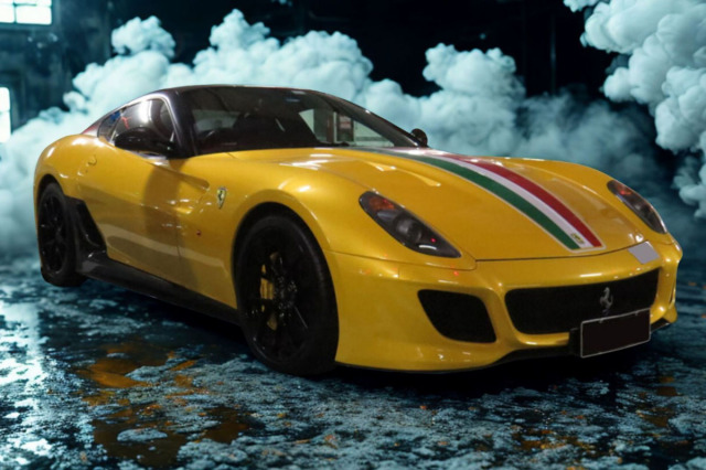 ** 予約商品 ** BBR1880BV 1/18 Ferrari 599 GTO 2010 Giallo Tristrato with Black roof / Italian stripe Limited 27pcs（ケース付）
