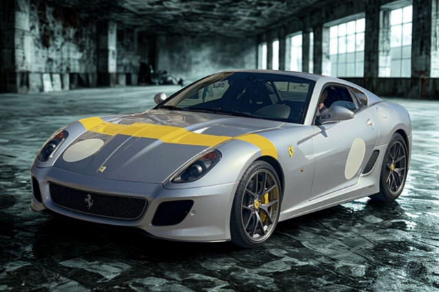 ** 予約商品 ** BBR1880CV 1/18 Ferrari 599 GTO 2010 Argento Nurburgring with Yellow stripe Limited 27pcs（ケース付）