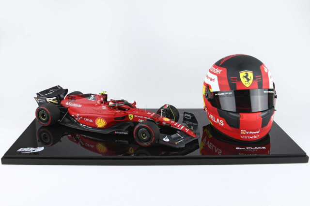BBR 221855ST 1/18 Ferrari F1-75 Bahrain GP 2022 C.Sainz & 1/2 Helmet set Limited 27pcs