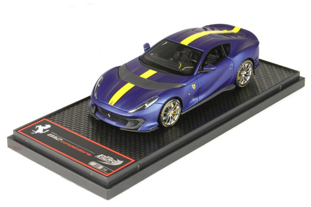 BBRC259D2 Ferrari 812 Competizione Matt Blue Tour de France / Racing Giallo Fly Strip Limited 38pcs