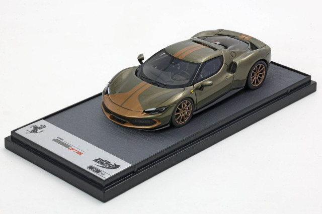 ** 予約商品 ** BBRC264SU19 Ferrari 296 GTB Verde Manzoni gloss / Oro stripe Limited 15pcs