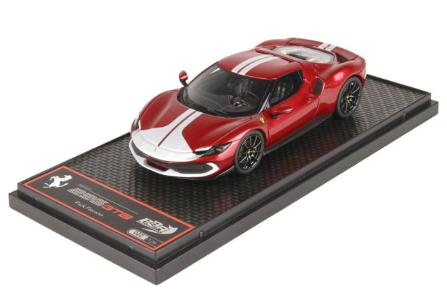 BBRC265B Ferrari 296GTB Assetto Fiorano Rosso Fiorano / Silver Stripe Limited 126pcs