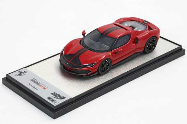 BBRC265SU02 Ferrari 296 GTB Assetto Fiorano Rosso F1 Metallic / Black stripe Limited 15pcs