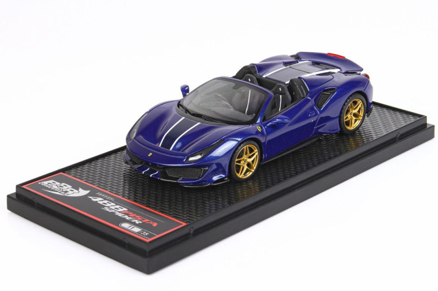 BBR CAR77A Ferrari 488 Pista Spider RHD Blue Tour de France 