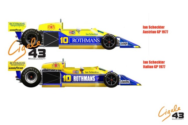 ** 予約商品 ** Cigale 43 Decal CDS010 1/43 March 761B (771) Works-Rothmans (Yellow-Blue) 1977 for I.Scheckter 【メール便可】