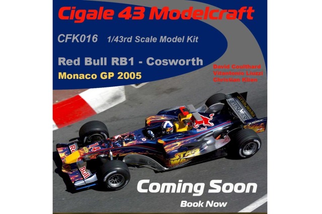 ** 予約商品 ** Cigale 43 Kit CFK016 1/43 Red Bull RB1 Cosworth Monaco GP 2005 Coulthard / Liuzzi / Klien